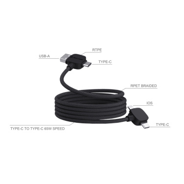 Logotrade advertising product picture of: Urban Vitamin Stockton 65W RCS RTPE/RPET magnetic cable