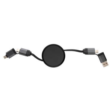 Logo trade business gift photo of: Terra RCS recycled aluminium retractable 6 in 1 cable