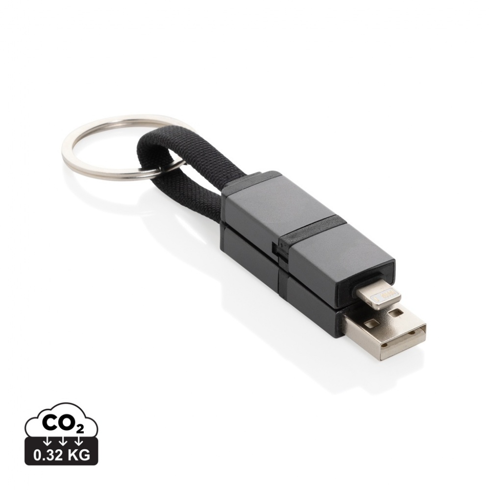 Logotrade promotional giveaway picture of: Terra recycled aluminum 4 in 1 60W fast charging cable