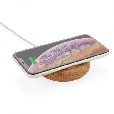 Logo trade promotional gifts picture of: Cork and Wheat 5W wireless charger