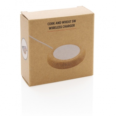 Logo trade business gift photo of: Cork and Wheat 5W wireless charger