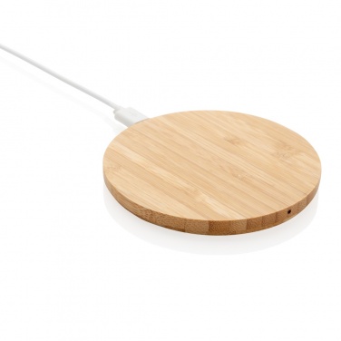 Logotrade promotional items photo of: Bamboo 5W round wireless charger