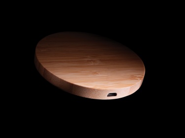 Logotrade corporate gift image of: Bamboo 5W round wireless charger