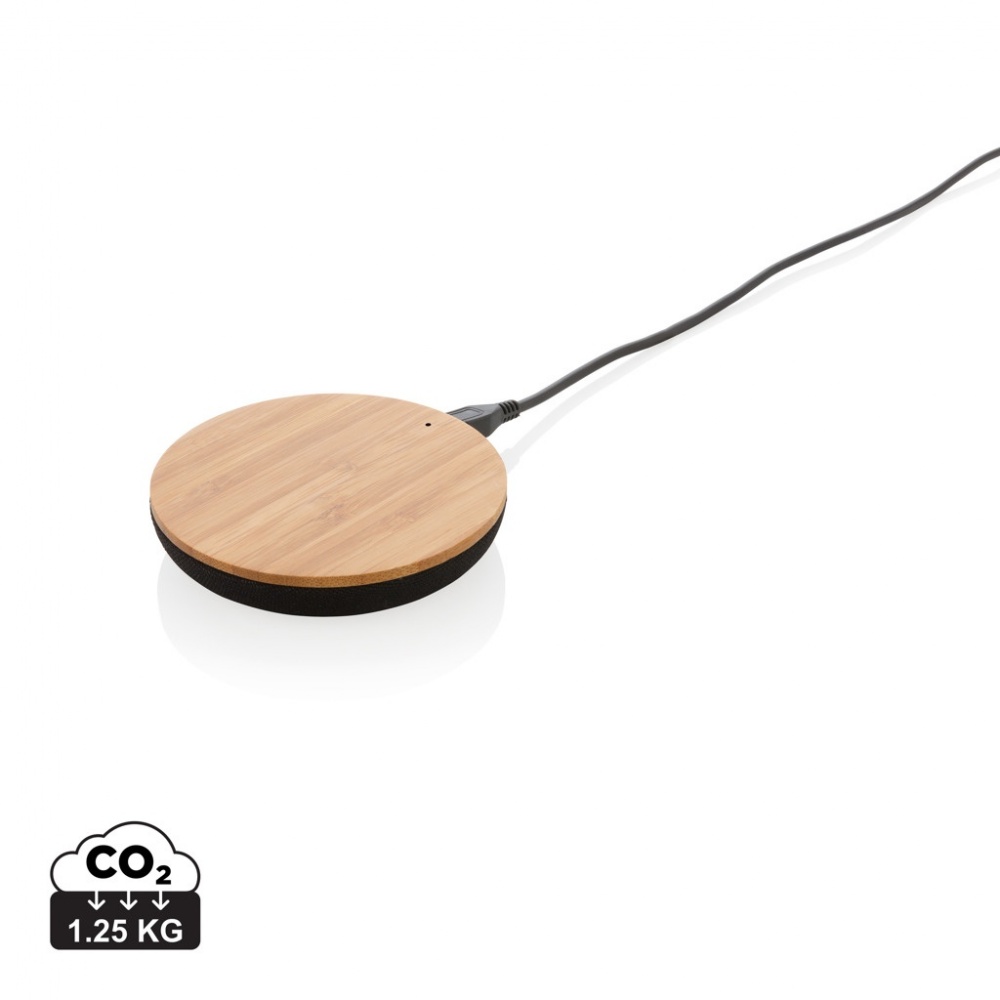 Logo trade promotional giveaway photo of: Bamboo X 5W wireless charger