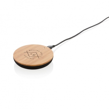 Logo trade promotional gift photo of: Bamboo X 5W wireless charger