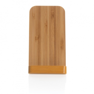 Logo trade business gifts image of: Bamboo 5W wireless charging stand