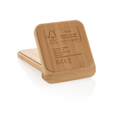 Logo trade promotional product photo of: Bamboo 5W wireless charging stand