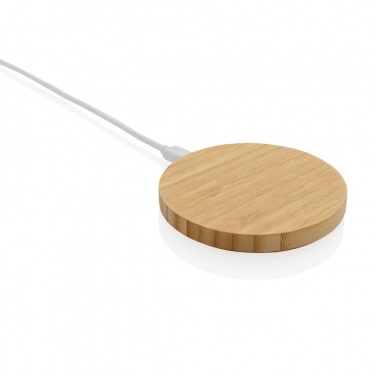 Logotrade promotional item picture of: Bamboo 15W wireless charger