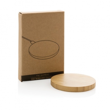 Logotrade business gift image of: Bamboo 15W wireless charger