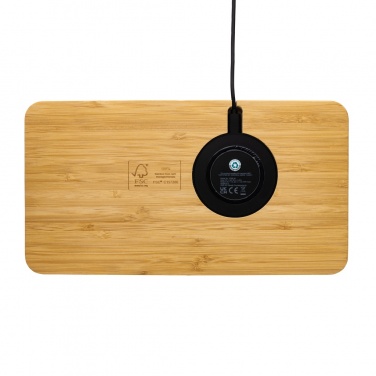 Logotrade promotional gift image of: Bamboo desk organiser 10W wireless charger