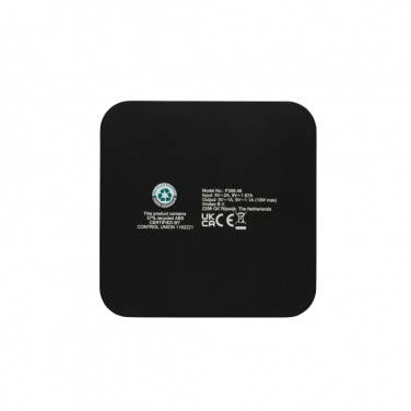 Logo trade promotional giveaway photo of: RCS recycled plastic 10W Wireless charger with USB Ports