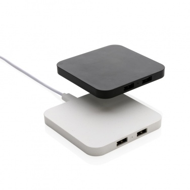 Logotrade advertising product image of: RCS recycled plastic 10W Wireless charger with USB Ports