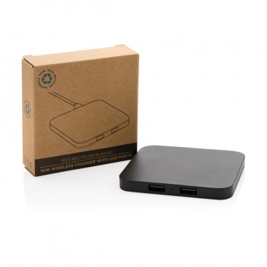 Logotrade promotional giveaways photo of: RCS recycled plastic 10W Wireless charger with USB Ports