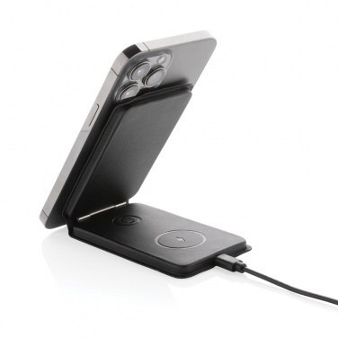 Logotrade corporate gift image of: Swiss Peak RCS rPU 15W  3-in-1 magnetic wireless charger