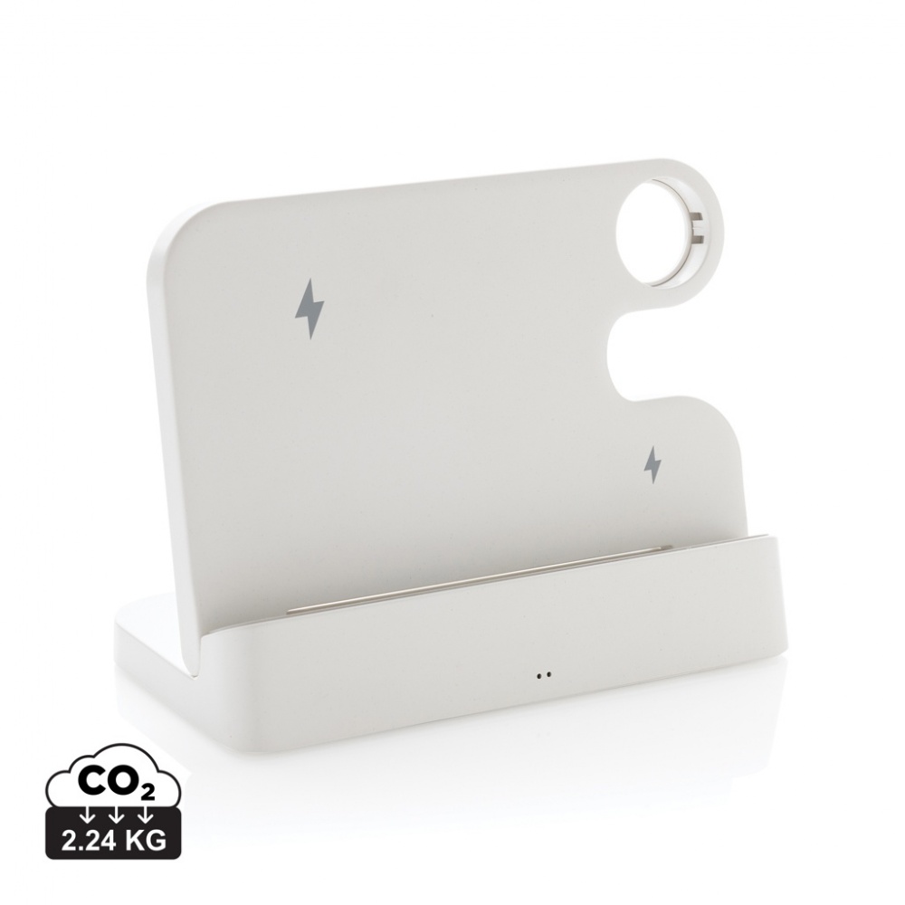 Logotrade promotional product image of: Joltz RCS recycled plastic dual 15W charger with iWatch slot