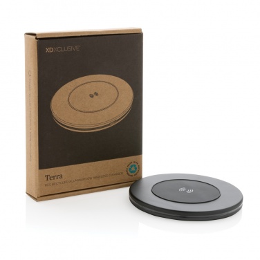 Logo trade corporate gift photo of: Terra RCS recycled aluminium 10W wireless charger