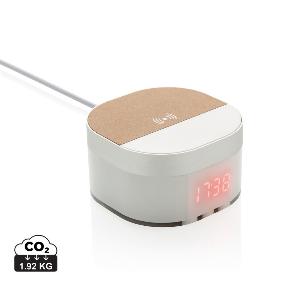 Logo trade promotional gifts picture of: Aria 5W Wireless Charging Digital Clock