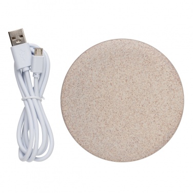 Logo trade promotional giveaways picture of: 5W Wheat straw wireless charger