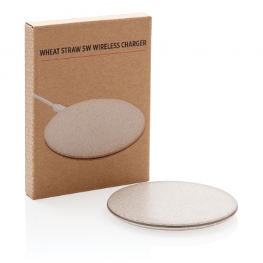 Logo trade promotional giveaway photo of: 5W Wheat straw wireless charger