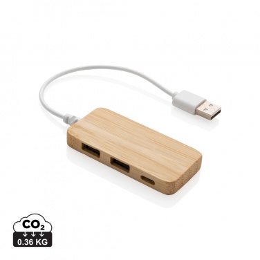 Logo trade promotional products picture of: Bamboo hub with Type-C