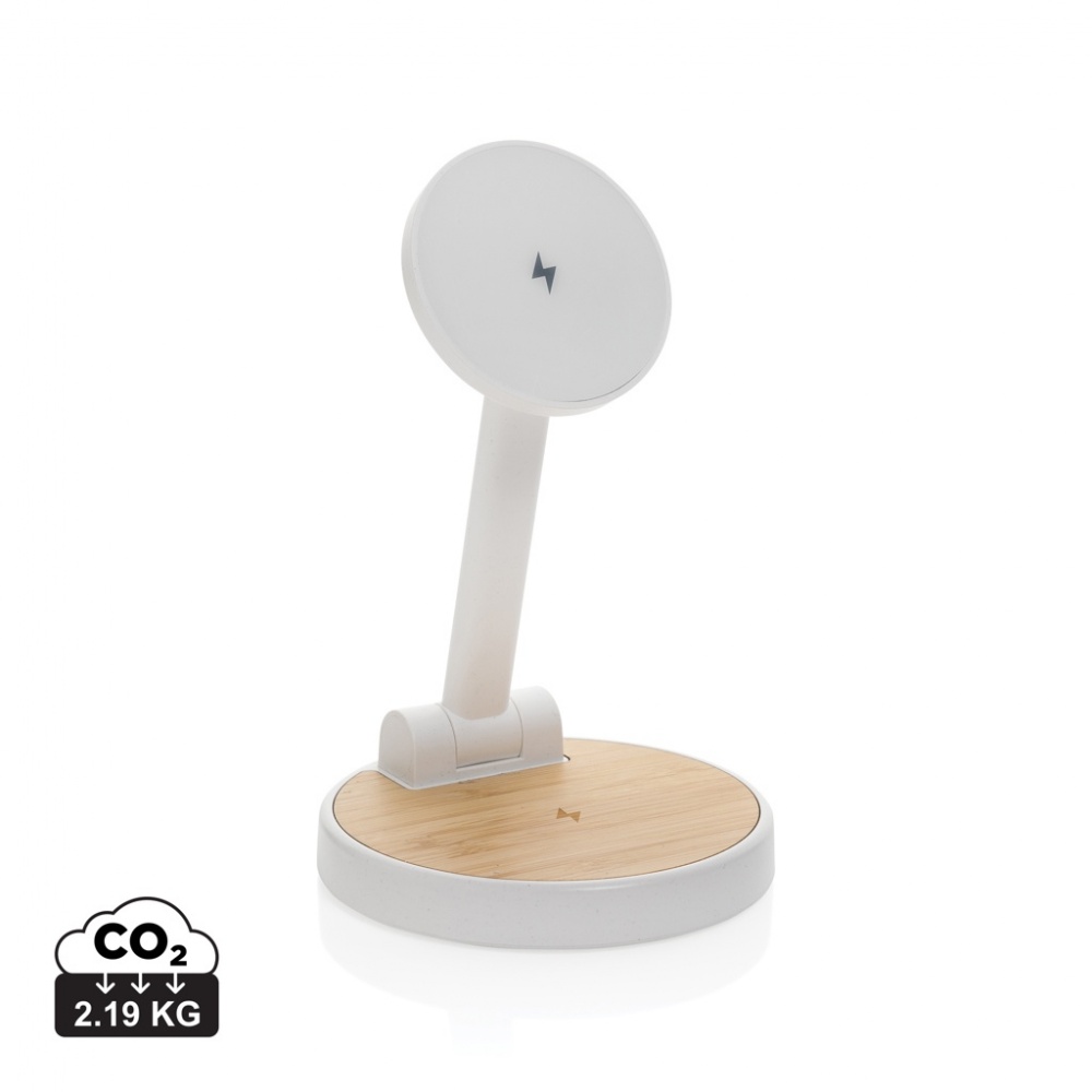 Logotrade promotional item picture of: Ontario RCS rplastic 15W magnetic charging 2 in 1 stand