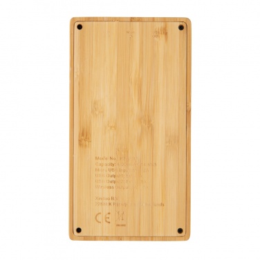 Logo trade promotional items image of: Bamboo 4.000 mAh wireless 5W Powerbank