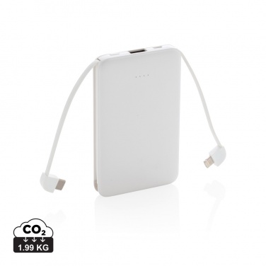 Logotrade promotional gift picture of: 5.000 mAh Pocket Powerbank with integrated cables