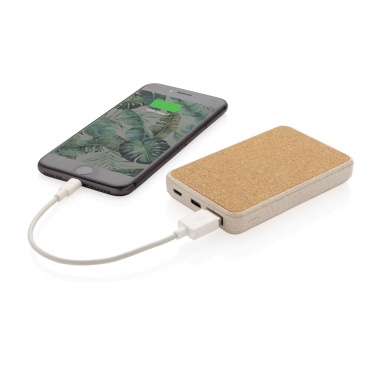 Logotrade promotional giveaways photo of: Cork and Wheat 5.000 mAh pocket powerbank