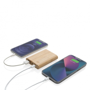 Logo trade promotional merchandise image of: Bamboo 5.000 mAh powerbank