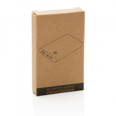 Logo trade promotional gifts image of: Bamboo 5.000 mAh powerbank