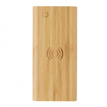 Logo trade promotional products picture of: Bamboo 8.000 mAh 5W wireless powerbank