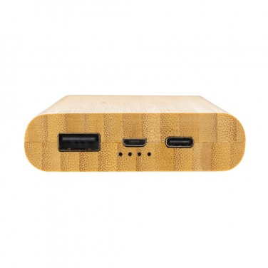 Logo trade promotional item photo of: Bamboo 8.000 mAh 5W wireless powerbank