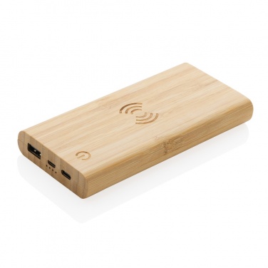 Logotrade promotional product image of: Bamboo 8.000 mAh 5W wireless powerbank