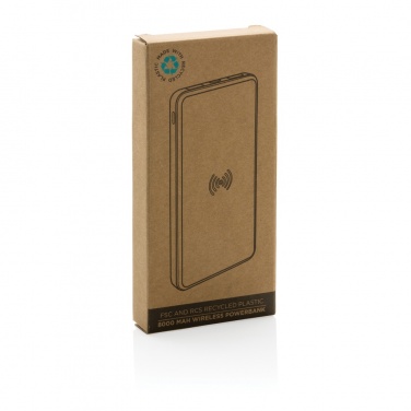 Logo trade corporate gift photo of: RCS recycled plastic 8000 mAh Wireless Powerbank