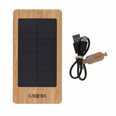 Logo trade promotional giveaways picture of: Sunwick 10.000 mAh Bamboo solar powerbank