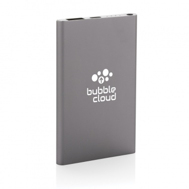 Logo trade business gift photo of: RCS recycled plastic/aluminum 4000 mah powerbank with type C