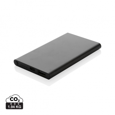 Logo trade promotional giveaway photo of: RCS recycled plastic/aluminum 4000 mah powerbank with type C