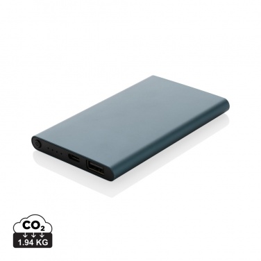 Logo trade promotional giveaway photo of: RCS recycled plastic/aluminum 4000 mah powerbank with type C