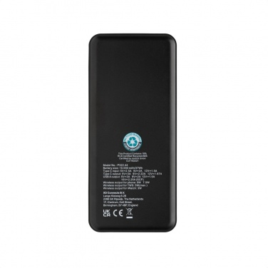 Logotrade promotional gift image of: Fenwick RCS recycled plastic 10000mah  3 in 1 fast powerbank