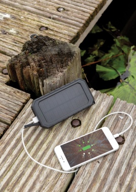 Logotrade corporate gift image of: RCS recycled plastic Solar powerbank with 10W Wireless