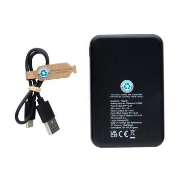 Logo trade promotional product photo of: RCS recycled plastic 5.000 mAh powerbank