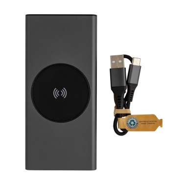 Logo trade promotional gifts image of: Terra RCS recycled 18W aluminium 10000 powerbank 10W