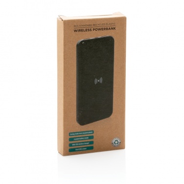 Logo trade corporate gifts image of: RCS standard recycled plastic wireless powerbank