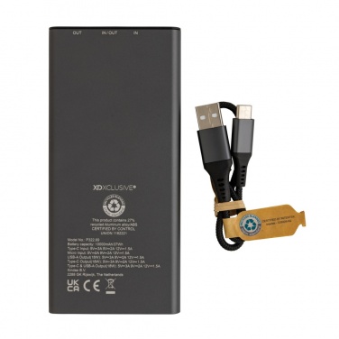 Logo trade promotional gifts image of: Terra RCS recycled 18W aluminium powerbank 10.000 mAh