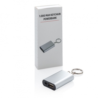 Logo trade promotional products image of: 1.000 mAh keychain powerbank