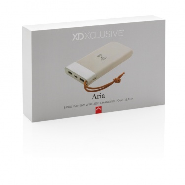 Logo trade corporate gift photo of: Aria 8.000 mAh 5W wireless charging powerbank