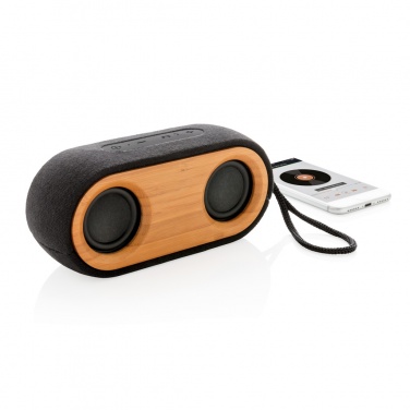 Logo trade promotional merchandise photo of: Bamboo X double speaker