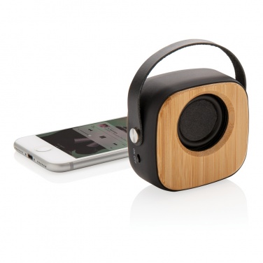 Logo trade corporate gift photo of: Bamboo 3W Wireless Fashion Speaker