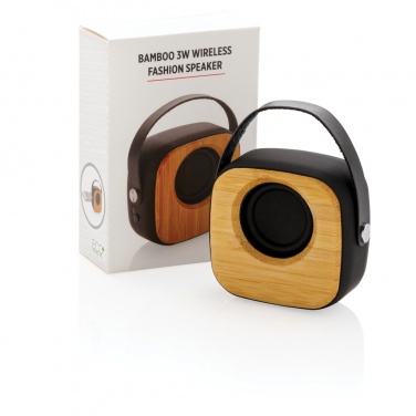 Logo trade promotional items image of: Bamboo 3W Wireless Fashion Speaker