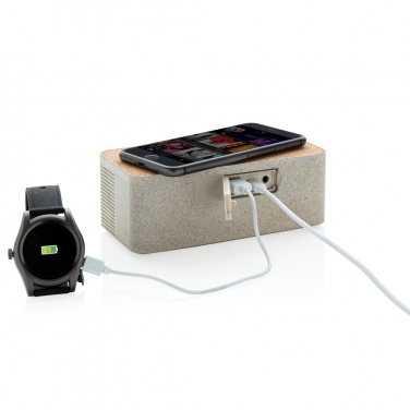 Logotrade advertising product image of: Wheatstraw wireless charging speaker